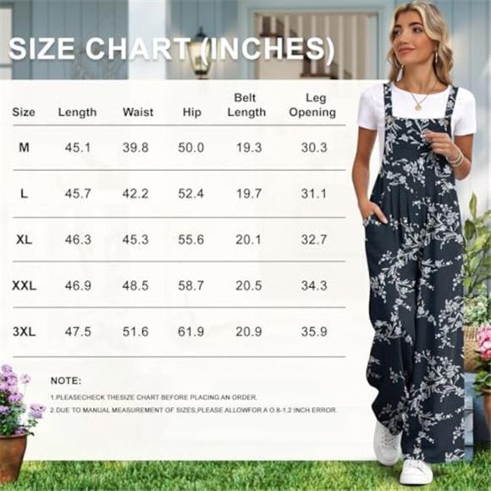 Womens Casual Jumpsuits Loose Wide Leg Overalls Summer Sleeveless - Picture 6 of 6